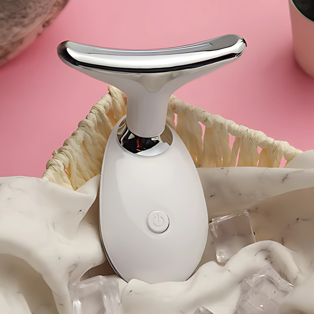 Portátil Beleza Pele Firmeza Pescoço Led Vibração Fóton Levanta A Anti-Rugas Remover Massageador