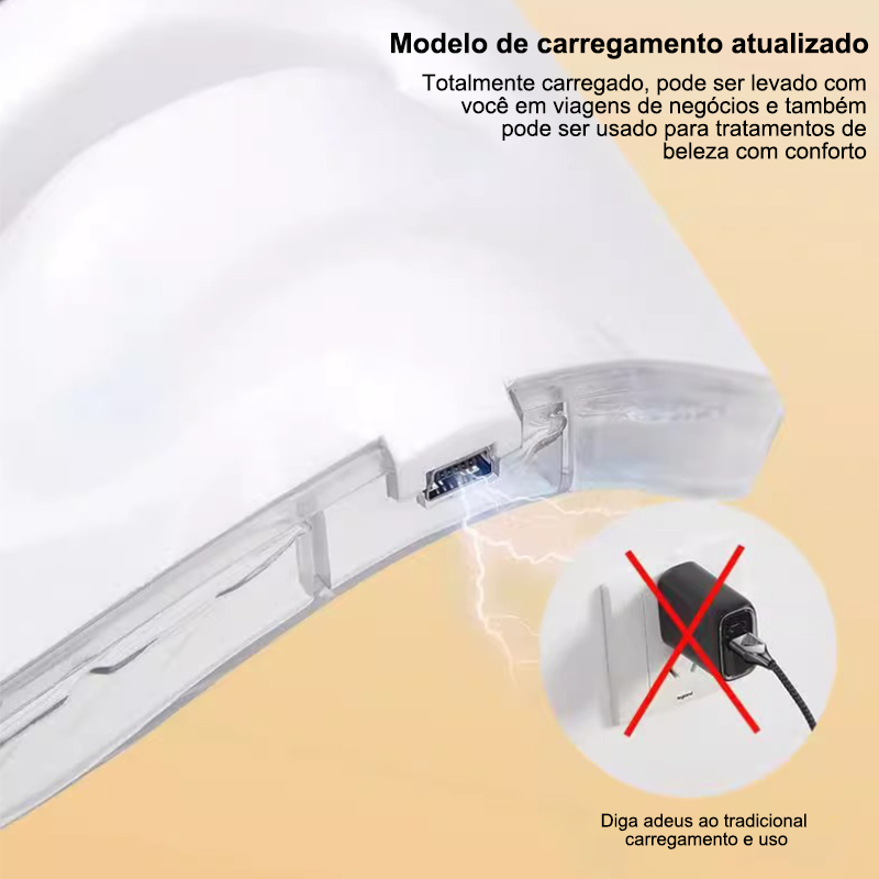 Máscara Facial LED 7 Cores Profissional Clareamento de Pele Controle de Acne e Redução de Poros Tratamento Caseiro POPYO