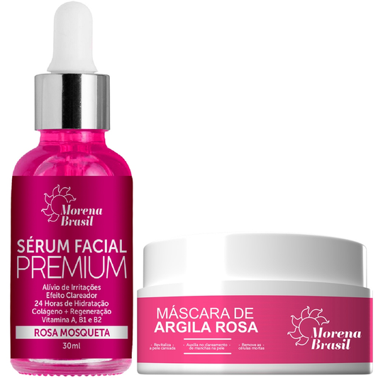 KIT Sérum Rosa Mosqueta e Máscara Hidratante Facial Skin Care