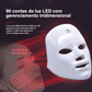 Máscara Facial LED 7 Cores Profissional Clareamento de Pele Controle de Acne e Redução de Poros Tratamento Caseiro POPYO